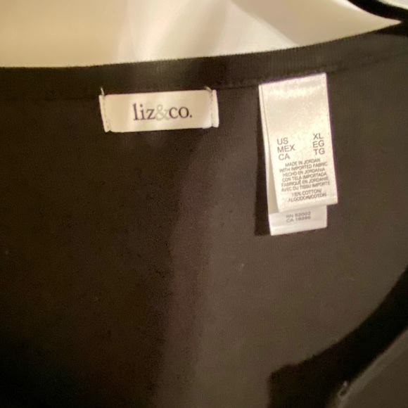 Liz & Co. Women's Black Long Sleeve Top XL - Picture 10 of 11